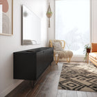 Nexera Slim 72" TV Stand With 4-Doors - Black-Designed and made in Canada with CARB II/FSC Certified particle board and MDF materials.  Ships in 24-48H from order date. Assembly required