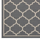 Modway - Avena Treillis en quadrifolie marocain intérieurs et extérieurs Tapis de comédie 8 pi l x 10 pi L - Gris et beige-Polypropylène 100% doux