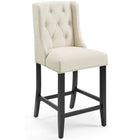 Modway Baronet Tufted Button Upholstered Fabric Counter Stool - Beige-Tufted Button Counter Stool