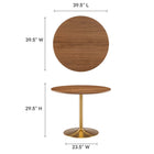 Modway Amuse 40" Dining Table - Gold Walnut-MDF Tabletop