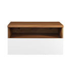 Modway Envision Wall Mount Nightstand - Walnut White-Assembly Required