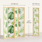 HOMCOM 4 Panel Freestanding Room Divider for Bedroom - Natural and Green-Lightweight design ensures easy relocation and storage 
