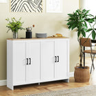 HOMCOM Modern 47.2" L Buffet Cabinet with Storage - White-Adjustable shelves fit items of different heights