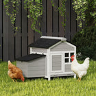 PawHut Wooden Chicken Coop, Rabbit Hutch with Nesting Box - 36" L x 25" W x 27"  H-Weather-resistant fir wood and asphalt roof offer all-weather protection