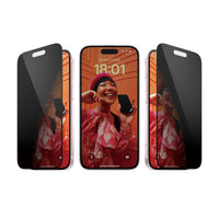 PanzerGlass Privacy Screen Protector for iPhone 15 - Black-A case-friendly screen protector made of flat tempered glass
