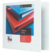 Staples Heavy-Duty View Binder with D-Rings - 3" - White-One-Touch Rings open and close with ease