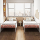 HOMCOM - Cadre de lit plateforme en métal taille twin avec tête de lit - blanc-Peut être utilisé comme lit d’appoint dans une chambre d’amis, également une excellente idée cadeau 