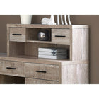 Monarch Specialties - 7429 Bureau - Faux Bois Taupe En Coin Cote Droit/Gauche-La configuration réversible permet d'installer le meuble de rangement à gauche ou à droite avec l'huche pour créer un espace de travail fonctionnel dans un style tendance.