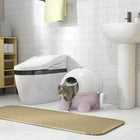 PawHut Large Enclosed Cat Litter Box with Lid - Pink-Separate design allows for easy cleaning and replacement of litter 