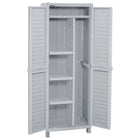 Dura Housewares Utility Outdoor Cabinet II - 25.6"W x 17.7" D x 74.4"H - Grey-Perfect solution for all your outdoor patio storage needs