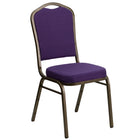 Flash Furniture HERCULES Series Crown Back Stacking Banquet Chair in Purple Fabric - Gold Vein Frame-500 lb. Weight Capacity