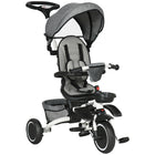 Aosom - tricycle 6-en-1 pour tout-petits avec siège pivotant - gris-Tricycle 6 en 1 pour enfants 
