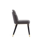 Manhattan Comfort - Chaise de salle à manger moderne Estelle 20,08 po en similicuir - Galet et noir-Piètement standard à 4 pieds