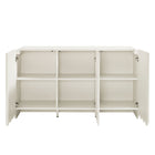 Modway Dahlia 55.5" Fluted and Scalloped Sideboard Storage Cabinet - White-Assembly Required