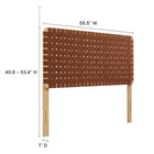 Modway Sparta Weave Vegan Leather Full Headboard with - Natural Brown-7