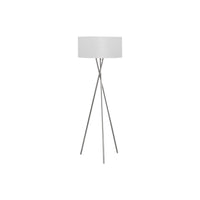 Monarch Specialties 62" H Contemporary Floor Lamp - Nickel Metal / Grey Shade-This contemporary 62"h high floor lamp with a sleek nickel metal tripod design and grey fabric shade adds a touch of modern elegance in a living room, bedroom, or office