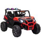 Qaba 24V 7AH Big Battery Powered Kids Ride Car with 2 Seater - Red-Dual motors provide powerful 24V performance for exciting rides 
