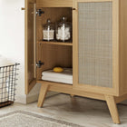 Modway Soma 30" Bathroom Vanity - Oak/White-Rattan Weave Doors