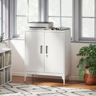 HOMCOM - Armoire de rangement en métal avec serrure pour bureau à domicile - blanc-Portes verrouillables avec deux clés pour garder documents et objets personnels en sécurité 