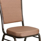 Flash Furniture – Chaise de banquet empilable Hercules à dossier en couronne, tissu à motif diamant or avec cadre à veine dorée-Panneau arrière sans couture