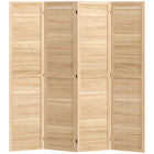 HOMCOM 4-Panel Freestanding Room Divider for Indoor Bedroom - Natural-Four panel design, great for creating a personal space or dividing up large rooms 
