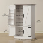 HOMCOM 53.5" H Pantry Cabinet with 6 Door Racks - White-Barn doors with vintage alloy handles add classic country charm 