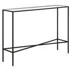 Hudson&Canal - Console Henley 42" de largeur avec plateau en verre - Bronze noirci-Un design industriel pour votre entrée, votre salon, votre bureau et plus encore