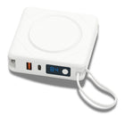 Uncaged Ergonomics - 7-en-1 chargeur sans fil magnétique portable 10 000 mAh - Blanc-Puissance qui voyage : Compact (3,25, 3,25, 1,25"), léger (0,6 lb), se glisse facilement dans votre main ou votre poche.