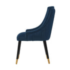 Manhattan Comfort Eda 22.83" Modern Velvet Upholstered Dining Chair - Midnight Blue-Inner Seat Depth: 18.31 in. Seat Height: 19.69 in. Inner Seat Width: 17.91 in