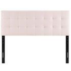 Modway Lily Biscuit Tufted Performance Velvet Queen Headboard - Pink-Height Adjustable from 45" - 52.5"