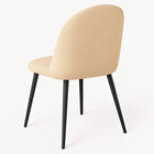 Nicer Interior - Chaises d'appoint en simili-daim et pieds en métal - Beige - Lot de 4-Pieds coniques en acier avec revêtement en poudre noire