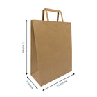 Reliabag Paper Bags - Flat Handles - 10" W x 5" D x 13" H - Kraft - 300 Pack-Re-enforced Flat Handles