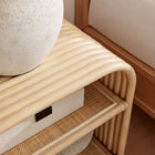 Modway Eve Curved Natural Rattan Side Table - Natural-Non-Marking Foot Caps