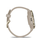Garmin Venu 3S Watch - 41 mm - Soft Gold Stainless Steel Bezel with French Grey Case and Silicone Band-Know your body better with extensive health monitoring features, including wrist-based heart rate, morning report, fitness age, stress tracking, menstrual cycle and pregnancy tracking, meditation and more
