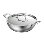 Tramontina Utsava Tri-Ply Clad Stainless Steel Covered Kadai-Perfect Heat Distribution: Tri-ply clad construction ensures even heating, turning every dish into a celebration
