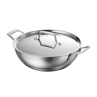 Tramontina - Utsava Casserole couverte en acier inoxydable à 3 couches-Distribution parfaite de la chaleur : la construction à 3 couches assure une cuisson uniforme et transforme chaque plat en célébration