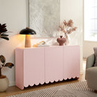 Modway Dahlia 55.5" Fluted and Scalloped Sideboard Storage Cabinet - Soft Pink-Scalloped Detail