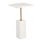 Zuo Naht Side Table - White-Natural Marble square shape tabletop