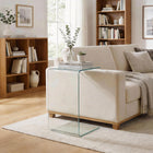 HOMCOM - Table en verre avec bords arrondis sécurisés pour salon - transparent-Aucun assemblage requis pour une utilisation immédiate dès la sortie de l'emballage