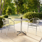Flash Furniture – Table carrée de 27,5 po en aluminium avec 2 sièges à traverses, intérieur/extérieur (TLH28SQ017BCHR2)-27,50 larg. x 27,50 prof. x 27,25 haut. (po)/carré