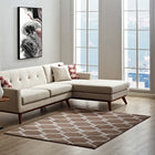 Modway - Beltara Treillis transitionnel en maillon de chaîne Tapis de 5 pi l x 8 pi L - Beige foncé et beige-Tissage serré à poil bas