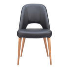 Zuo Leith Dining Chair - Black - Set of 2-Plush and durable faux leather fabric