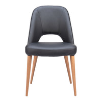 Zuo Leith Dining Chair - Black - Set of 2-Plush and durable faux leather fabric