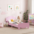 Qaba - Cadre de lit double en forme d'ours pour enfants - Rose-Le cadre latéral surélevé maintient le matelas fermement en place 