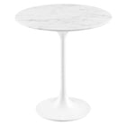 Modway Lippa 20" Round Faux Marble Side Table - White White-Modern Side Table
