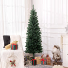 HOMCOM - Arbre de Noël artificiel de 6pi de haut avec base en acier - vert-La forme finne permet d'économiser de l'espace, adaptée aux petites pièces 