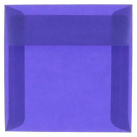 JAM Paper - Enveloppes d'invitation carrées en vélin translucide - 6 po x 6 po - Bleu primaire - 25/paquet (PACV517)-Couleur : bleu primaire.