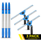 Gritt Commercial Window Washing Kit - 14" Swivel Window Squeegee - 20" Pole Handle - 3 Pack-Tools easily attach to the included telescopic 6' pole