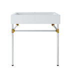 Modway - Redeem Fixation murale en acier inoxydable argenté de 32" Vanette de salle de bain - Blanc argenté-Vanité de salle de bain contemporaine