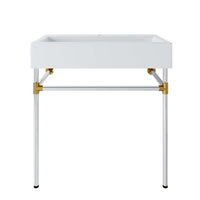 Modway - Redeem Fixation murale en acier inoxydable argenté de 32" Vanette de salle de bain - Blanc argenté-Vanité de salle de bain contemporaine